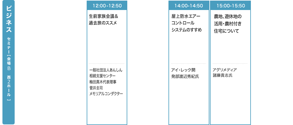 ビジネス セミナー［会場B西2ホール］
