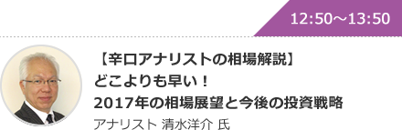 【辛口アナリストの相場解説】どこよりも早い！2017年の相場展望と今後の投資戦略 アナリスト 清水洋介 氏