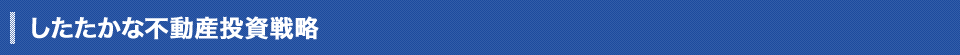 したたかな不動産投資戦略