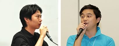 ライナフ／滝沢潔 社長（左） セーフィー／佐渡島隆平 社長（右）