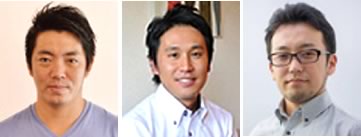 SHN／柳卓 社長（左）ライフスタイルイノベーション／田辺憲一 社長（中）シェア180°／伊藤正樹 社長（右）