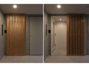 格子と格子の間に網戸がありロックもできる