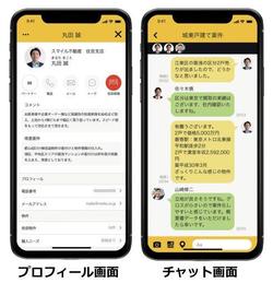 プロフィール画面(左)とチャット画面(右)