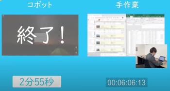ロボットとの差を検証している写真