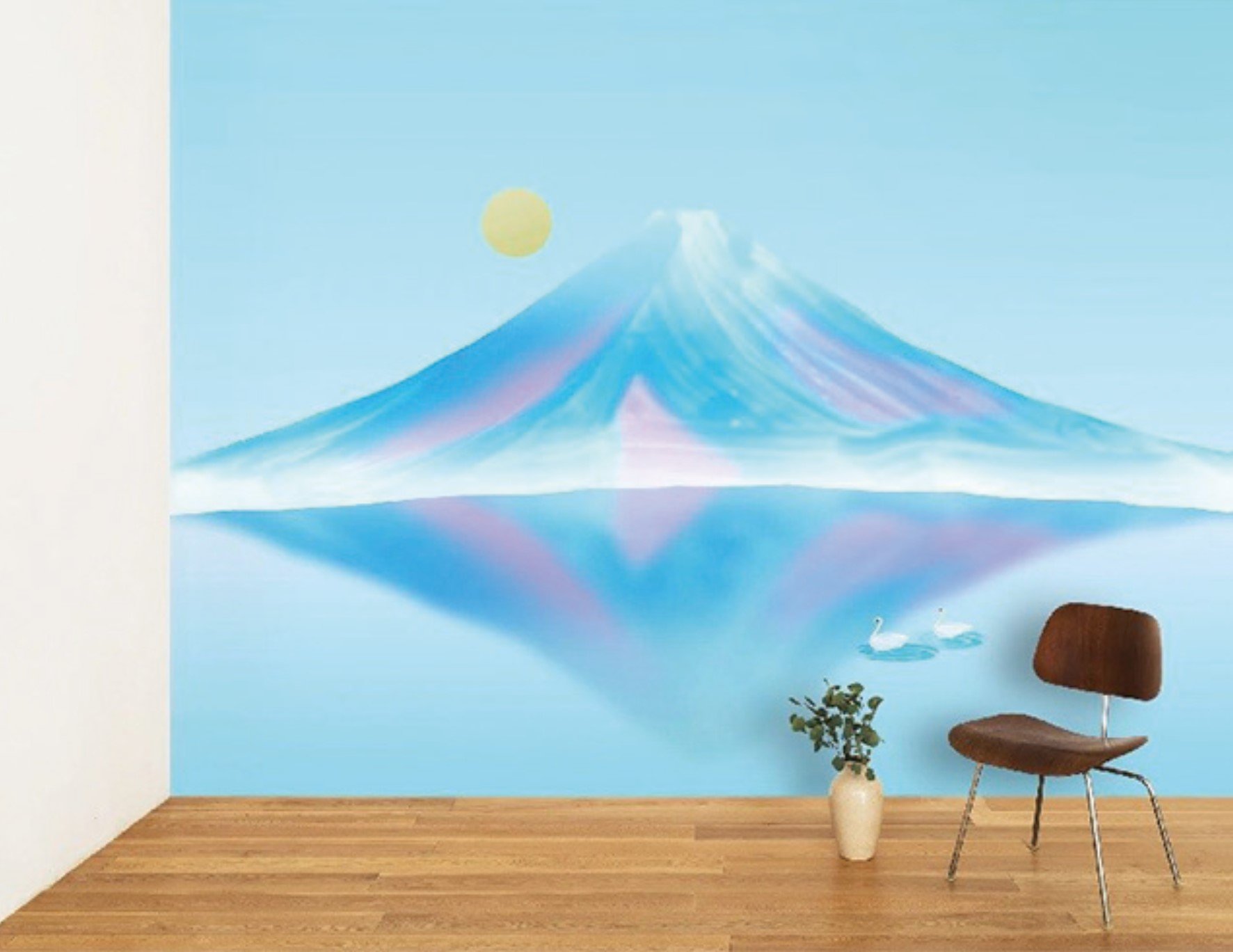 野原ホールディングス、富士山モチーフの壁紙　デザイナーコラボ作品