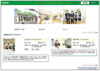 SUUMO上の店舗紹介画面の写真