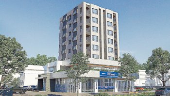 建設中のテナントフロア付き賃貸マンションのイメージ写真