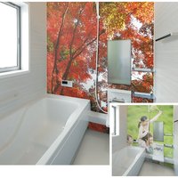 理想化研、浴室の壁にオリジナルプリント