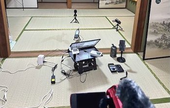 調査機材と調査の様子