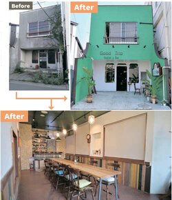 ゲストハウス兼バーの改装前後