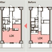 フェニックス管理、LDK広げ「心踊るキッチン」に【リノベーション解体新書】