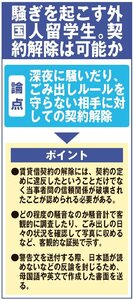 外国人留学生の生活ルールにまつわるトラブル