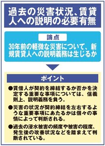 過去の浸水被害についての説明義務